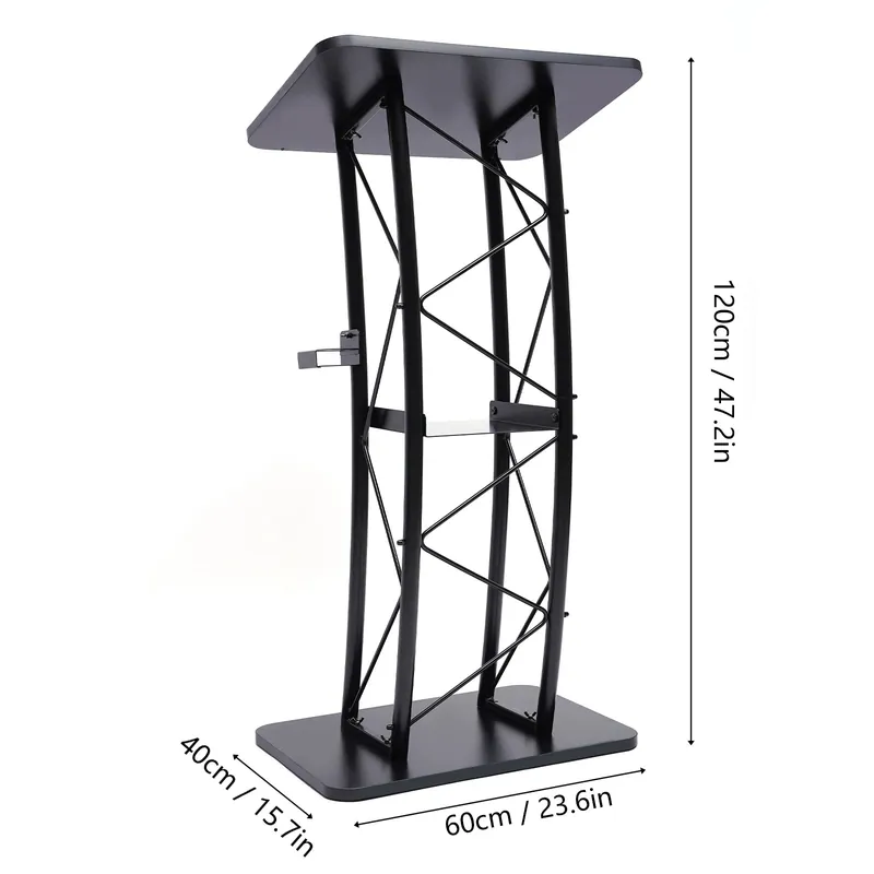 Iron 47 Inch Curved Podium Suitable for Schools Conference Rooms Stages Churches Classrooms