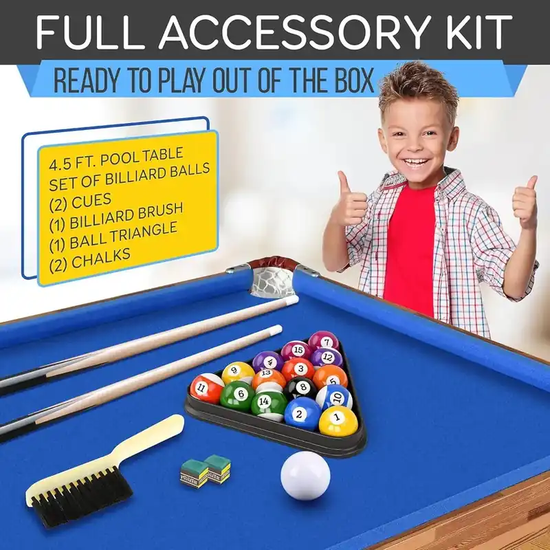 SereneLife 55in Portable Foldable Billiards Game Table for Kids and Adults