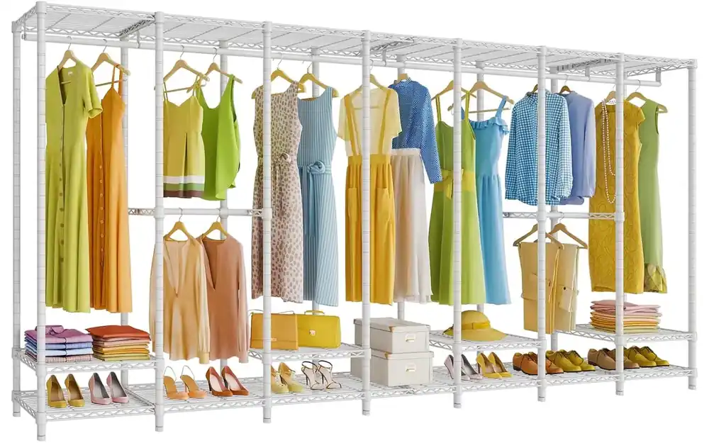 Extra Large Heavy Duty Clothes Rack Freestanding Metal Wardrobe Closet