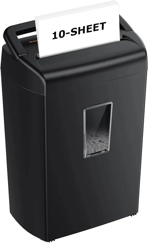 10-Sheet Cross Cut Paper Shredder, 5.5 Gal Home Office Heavy Duty for Credit Card