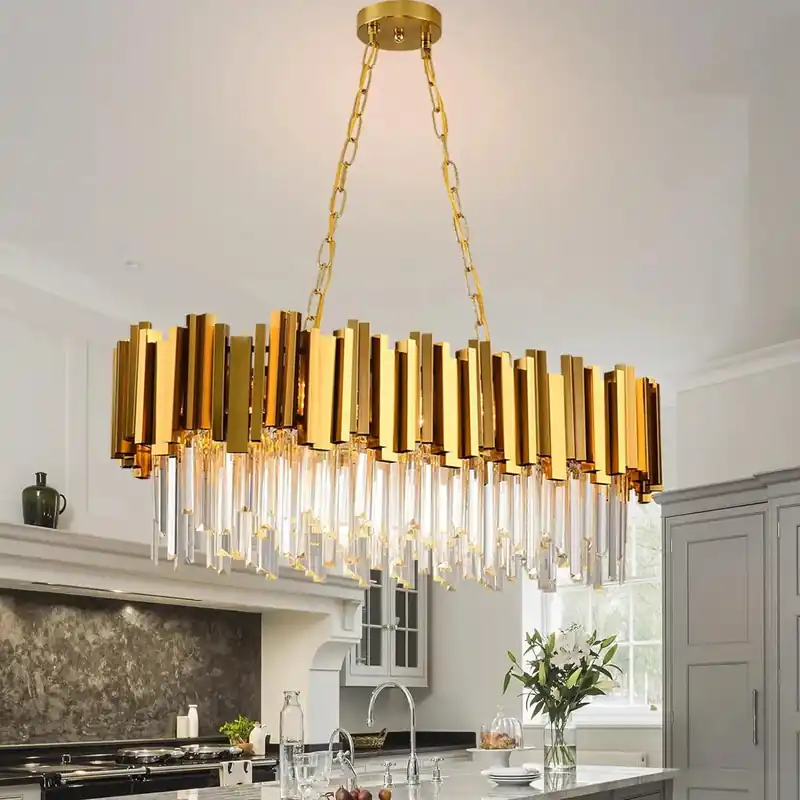 Crystal Chandeliers for Dining Room,Gold Chandeliers Modern Crystal Chandelier