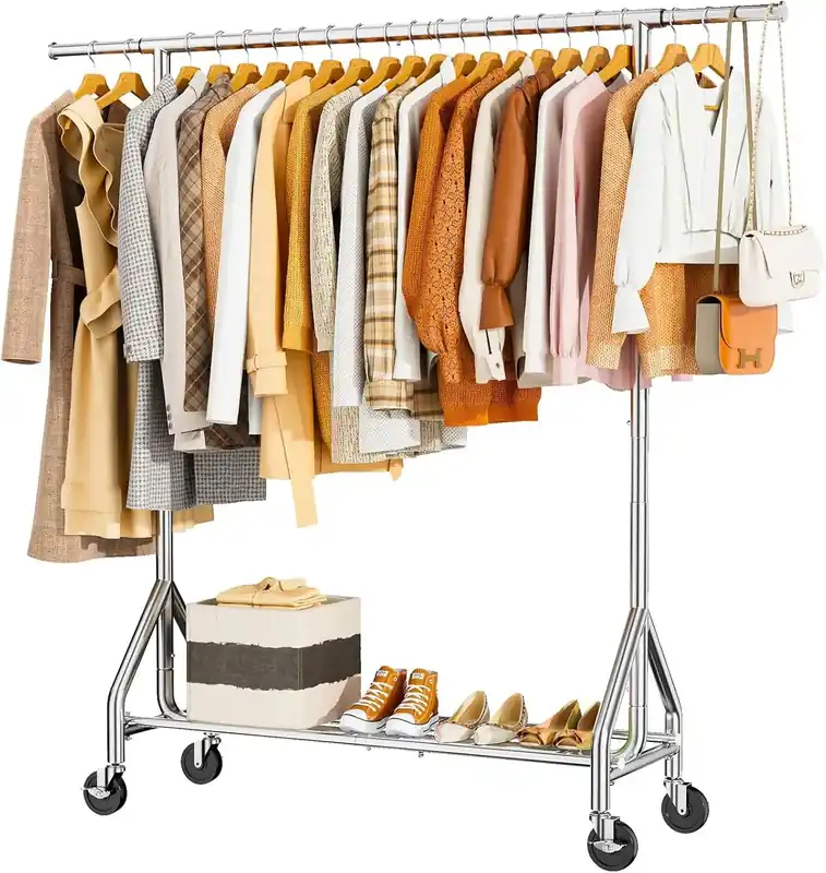 Heavy Duty Clothes Rack Load 450 LBS, Metal Garment Rack with Sturdy