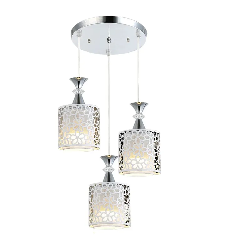 3 Lights E27 Pendant Light, Adjustable Chandelier for Dining Room