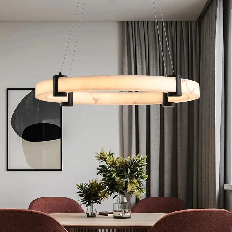 Modern LED Pendant Light, 23.6-Inch Round Hanging Chandelier Lamp
