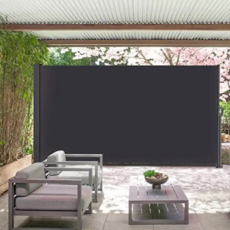 185 x 73 Retractable Side Awning Waterproof UV-Resistant Folding Privacy Screen