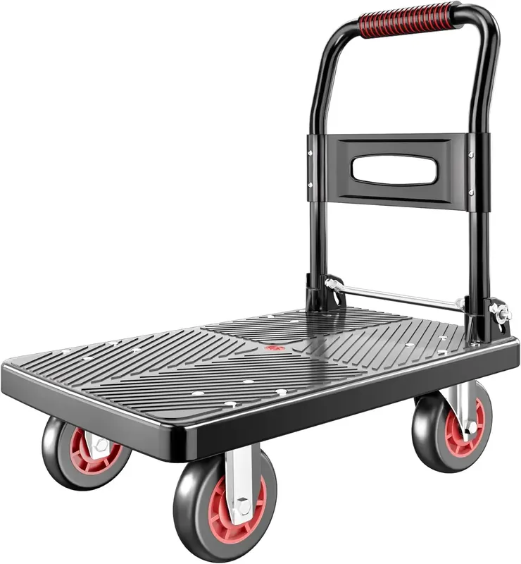 Upgraded Foldable Push Cart Dolly 660 Lbs. Capacity Moving Platform Hand Truck