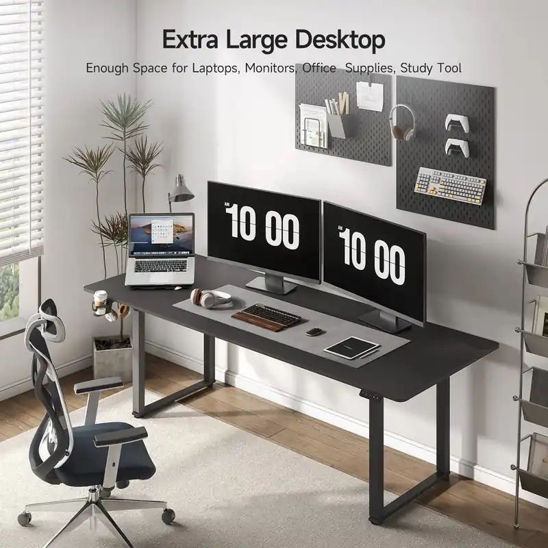 Electric Lifting Table, Square Standing Computer Desk Stand Up Desk With 4 Legs