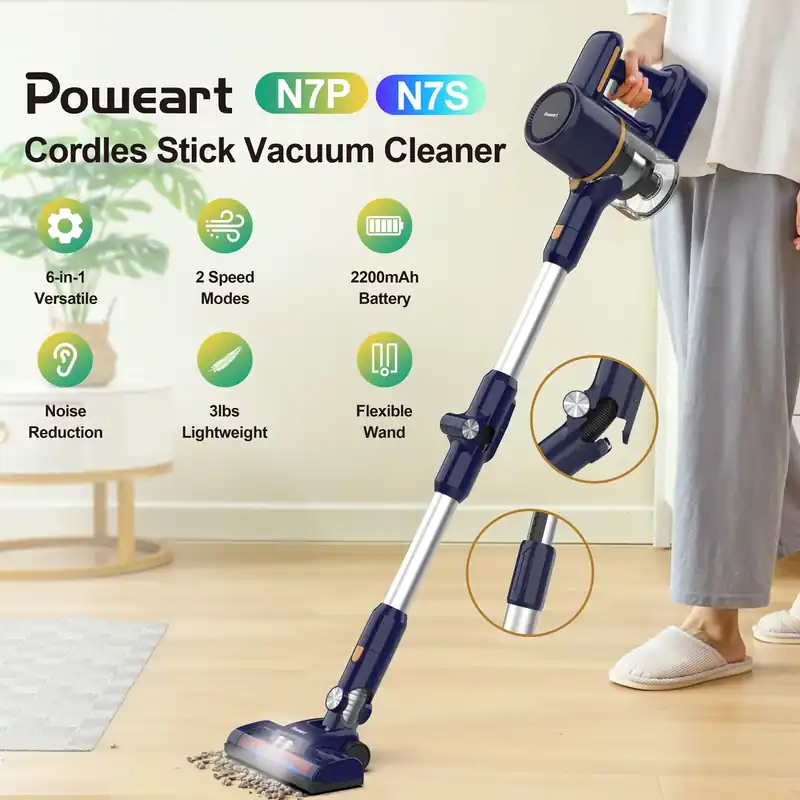 N7S/N7P Cordless Vacuum Cleaner 28Kpa 1L Large Capacity Dust Cup,6-in-1