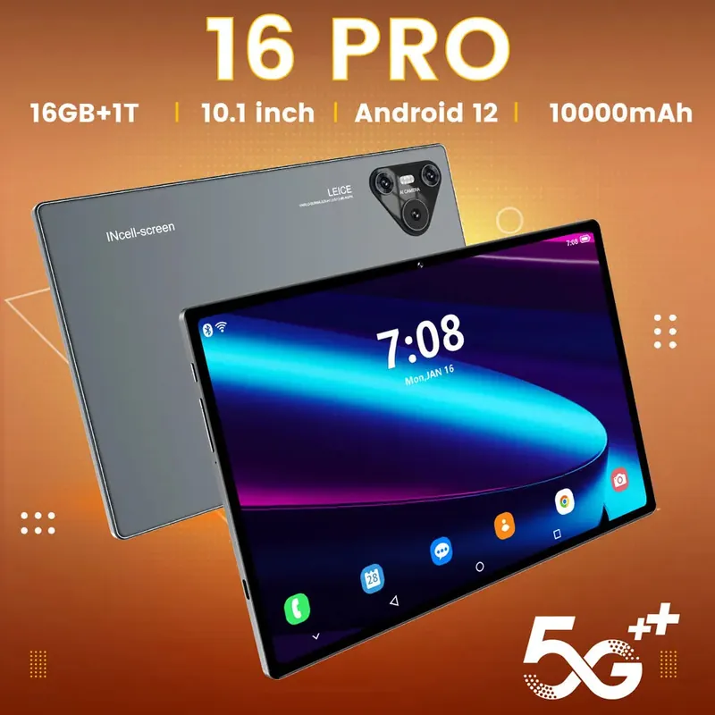 2025 New 16 Pro Tablet 10inch Android 4K 16GB+1TB Dual SIM Snapdragon