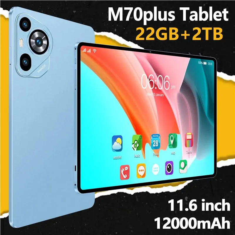 Original M70plus Tablets Android 15 22GB+2TB Children‘s Kids Tablet PC Global