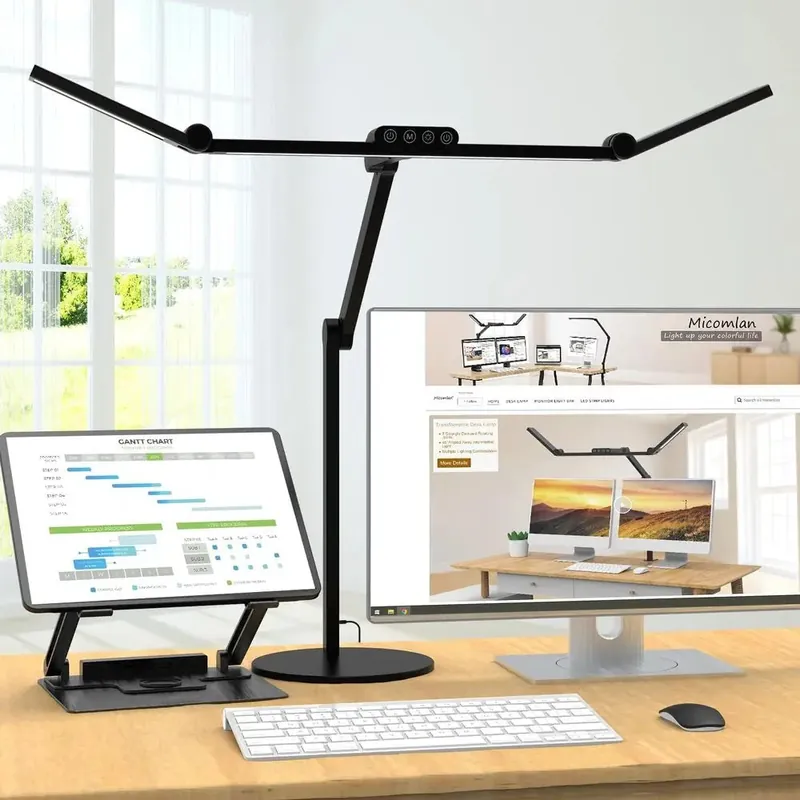 Adjustable LED Desk Lamp with Sphere Lighting, Auto Dimming for Home
