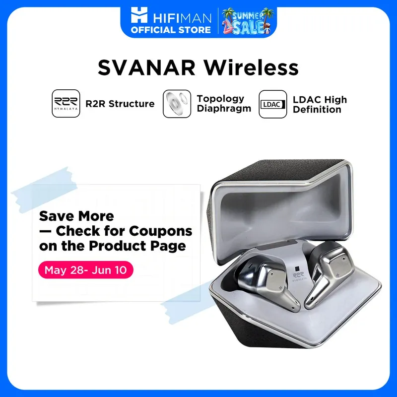 HIFIMAN SVANAR Wireless Bluetooth In-Ear Hi-Fi Earphones, Hymalaya DAC, Topology Diaphragm, IPX5 Water/Sweat Resistant& ANC