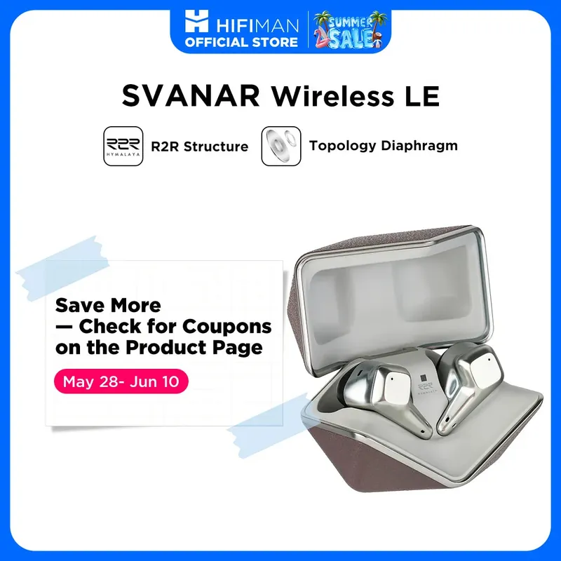 HIFIMAN SVANAR Wireless LE Noise Cancelling Bluetooth in-Ear Hi-Fi Earphones with Hymalaya DAC, Topology Diaphragm Driver, IPX5