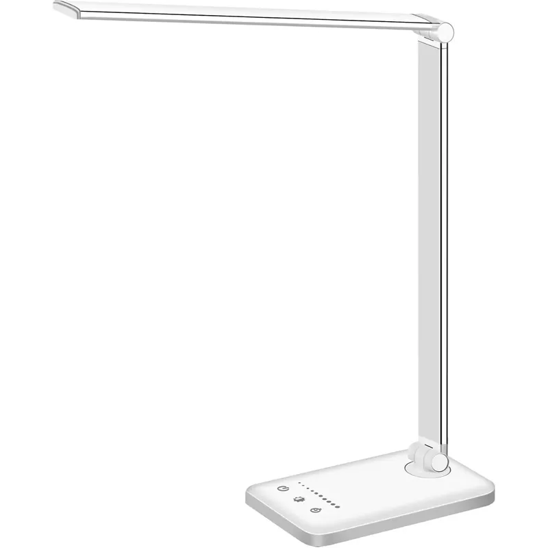 White Crown LED Desk Lamp Dimmable Table Lamp Reading Lamp With USB