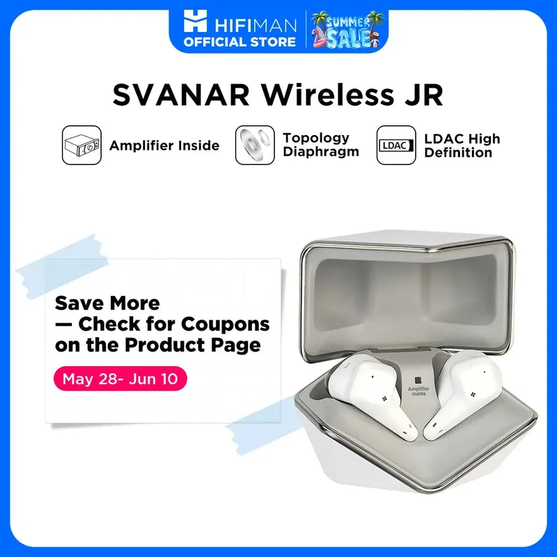 HIFIMAN SVANAR Wireless Jr. Noise Cancelling Bluetooth In-Ear Hi-Fi Earphones with Amplifier