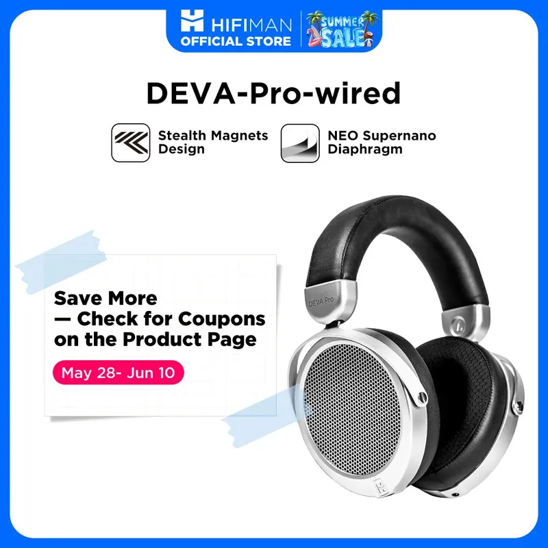 HIFIMAN Deva-Pro Over-Ear Open-Back Planar Magnetic Headphone with Stealth Magnets