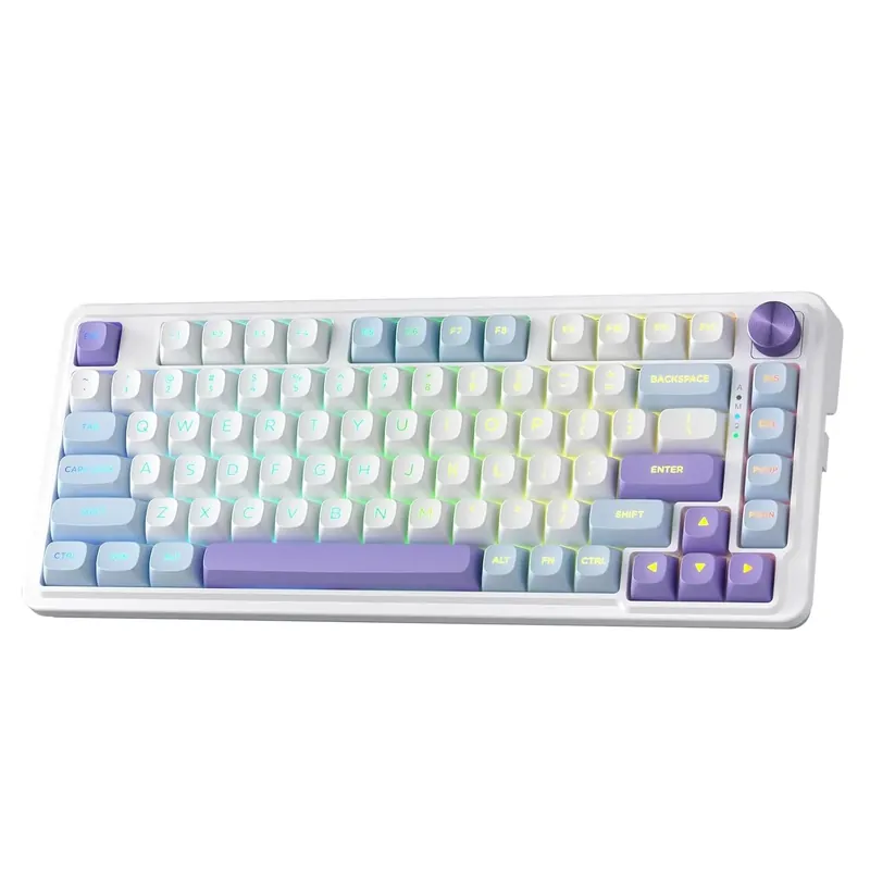 Redragon K673 MAX 75% Wireless Gasket RGB 81 Keys PBT Mechanical Hot-Swap Gaming Keyboard, Custom Linear Switch
