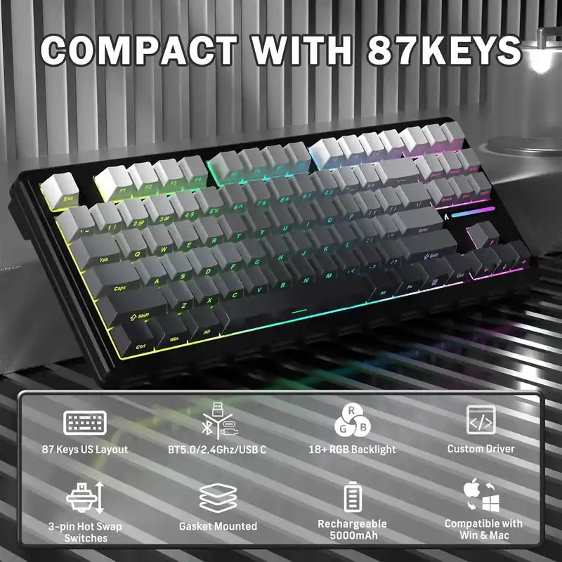 ATTACK SHARK M87 75% Wireless Gaming Keyboard
