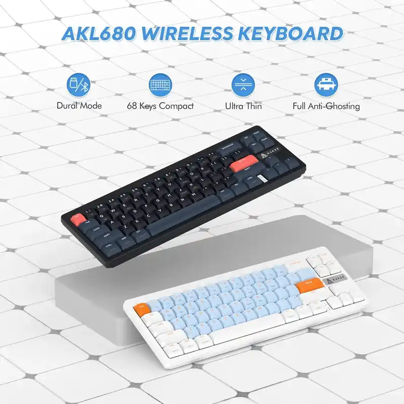 AKL680 Mechanical Keyboard, Wireless Keyboard, Color Match Ultra-Thin Gaming Keyboard