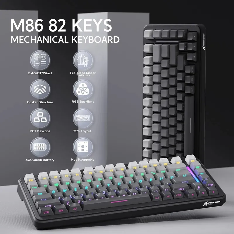 ATTACK SHARK M86 Wireless Mechanical Gaming Keyboard