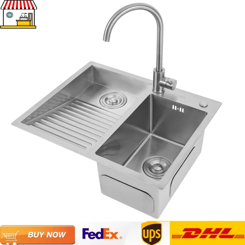 Stainless Steel Bathroom Sinks 60*48cm Undercounter Basin Balcony Laundry Sink