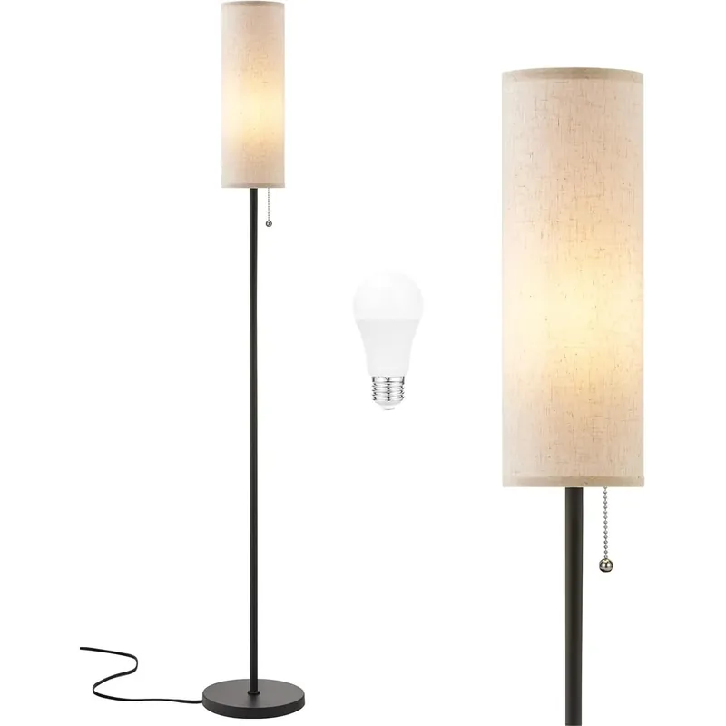 64 Inch Floor Lamp For Living Room With LED Bulb, 3 Color Temperatures