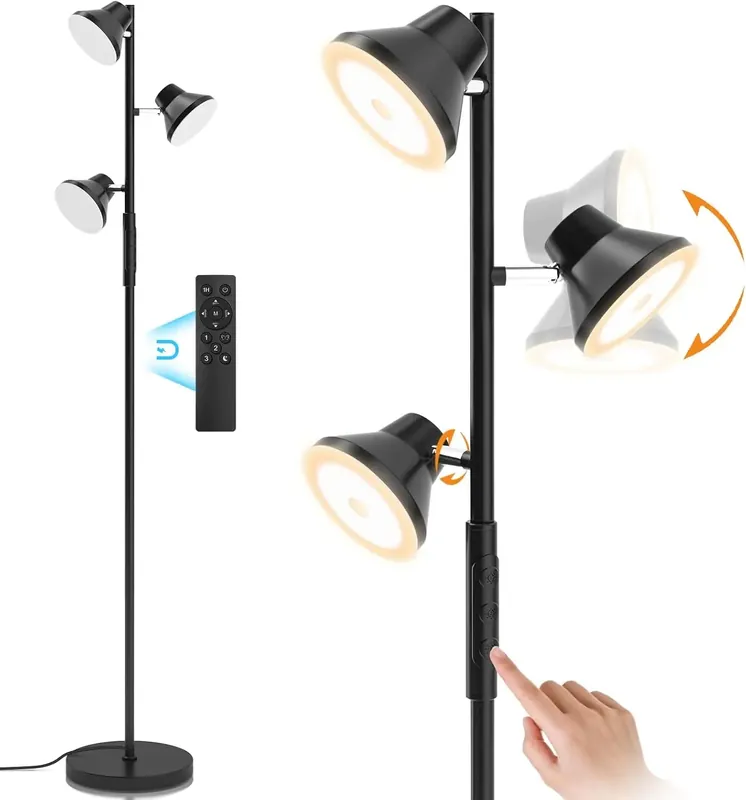 LED Floor Lamp with Remote and Touch Control, 36W Standing Lamp