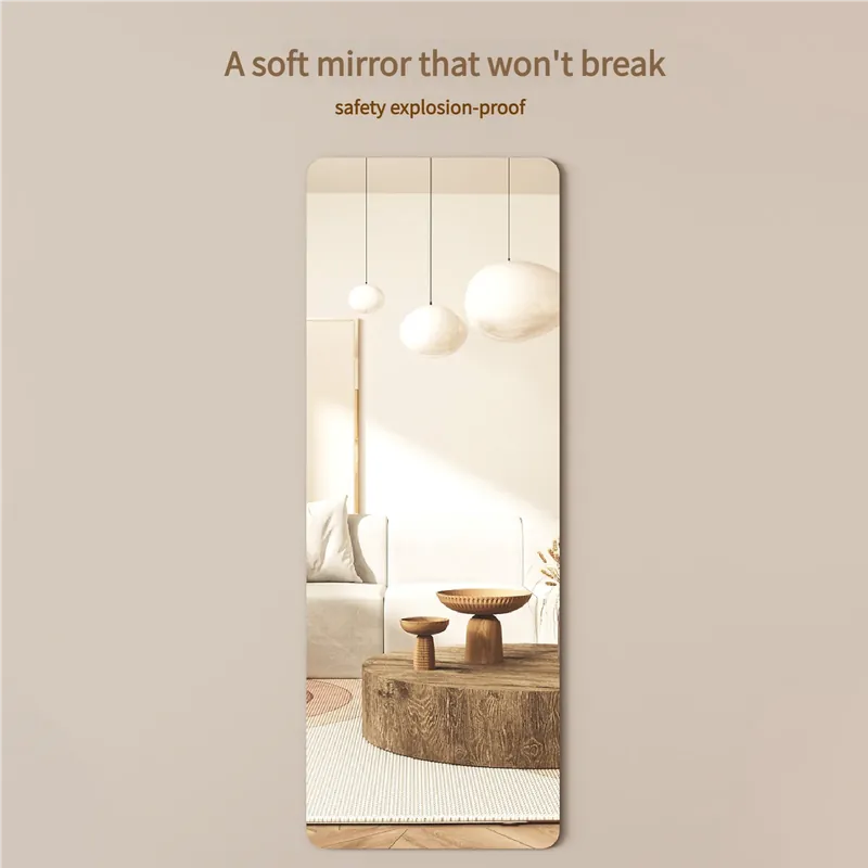 Full Body Self Adhesive Wall Home Fitting Mirror Bedroom Mirror