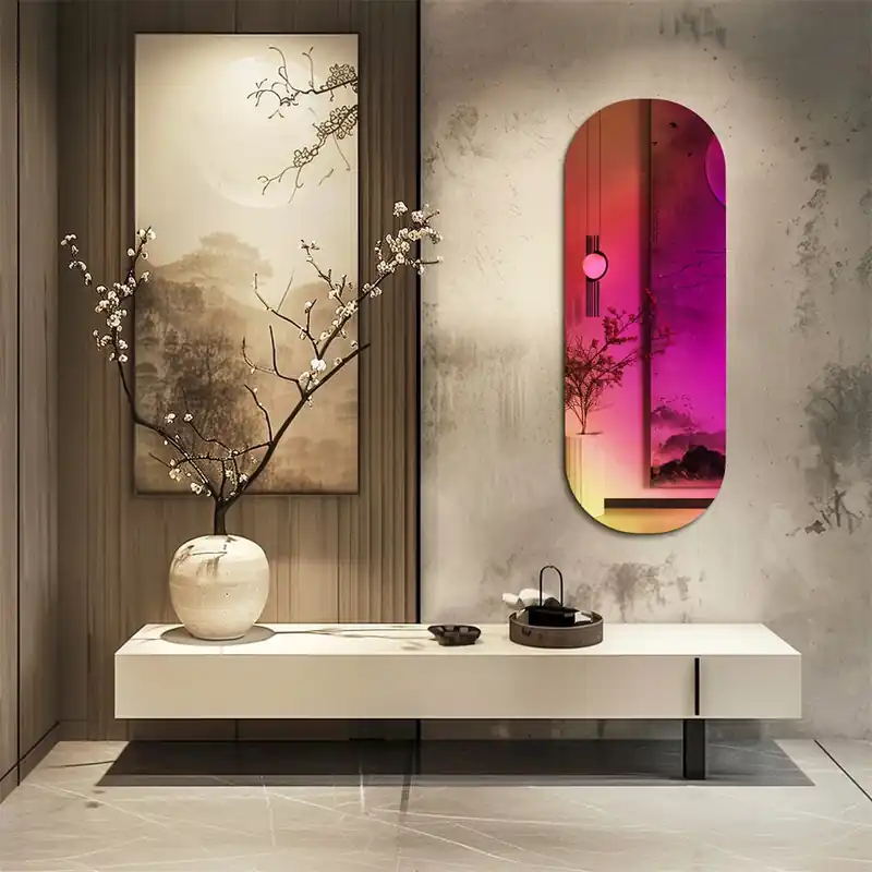 LUVODI Full-Length Rainbow Iridescent Wall Mirror Aesthetic Glass for Bedroom