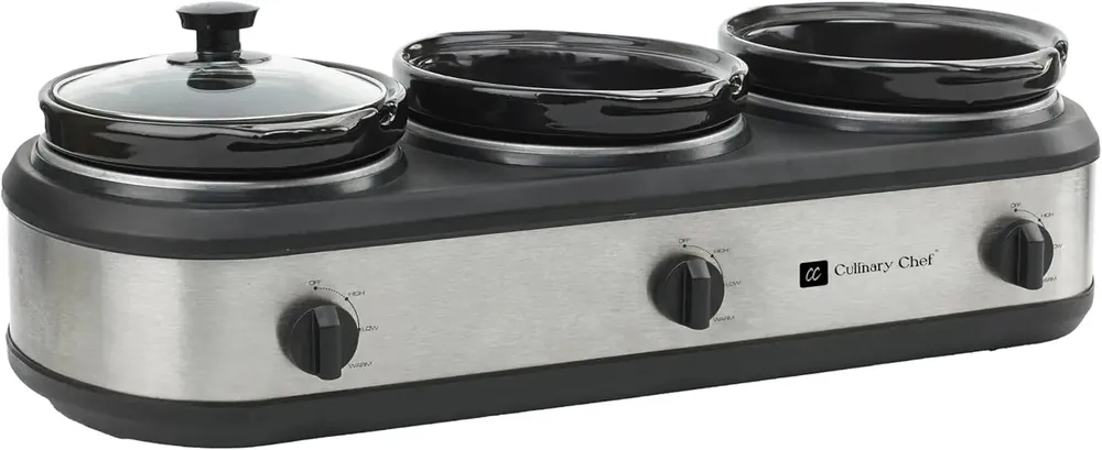 SC3105-SS, Slow Cooker, Buffet Server 3 Pot, Food Warmer - Stainless