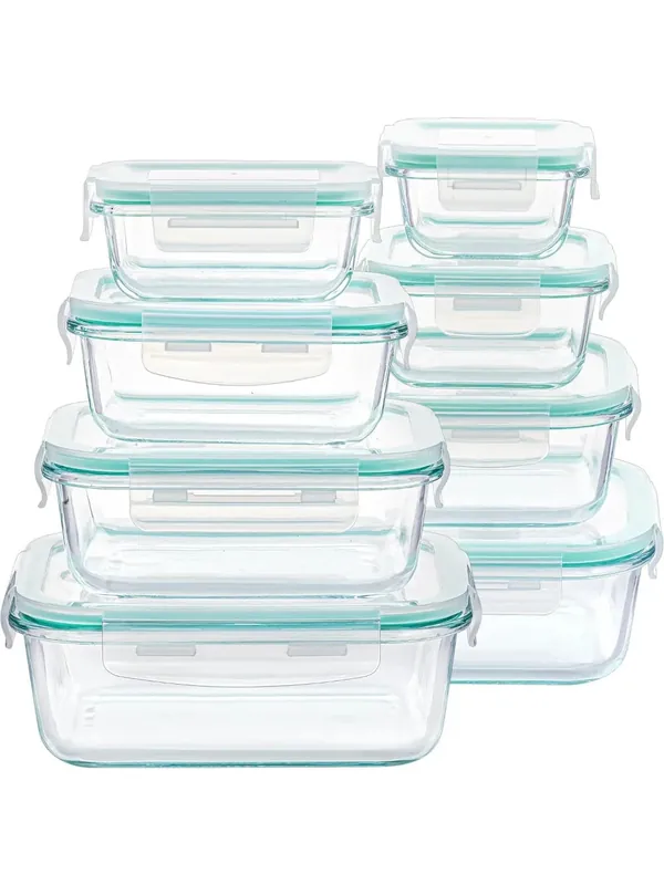 8-Pack Glass Food Storage Containers – Airtight, Oven & Microwave Safe, BPA-Free