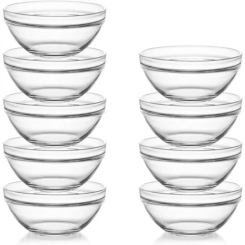 Small Glass Bowls Set 5 oz Prep Bowls for Cooking Dessert Ice Cream 9 Pack