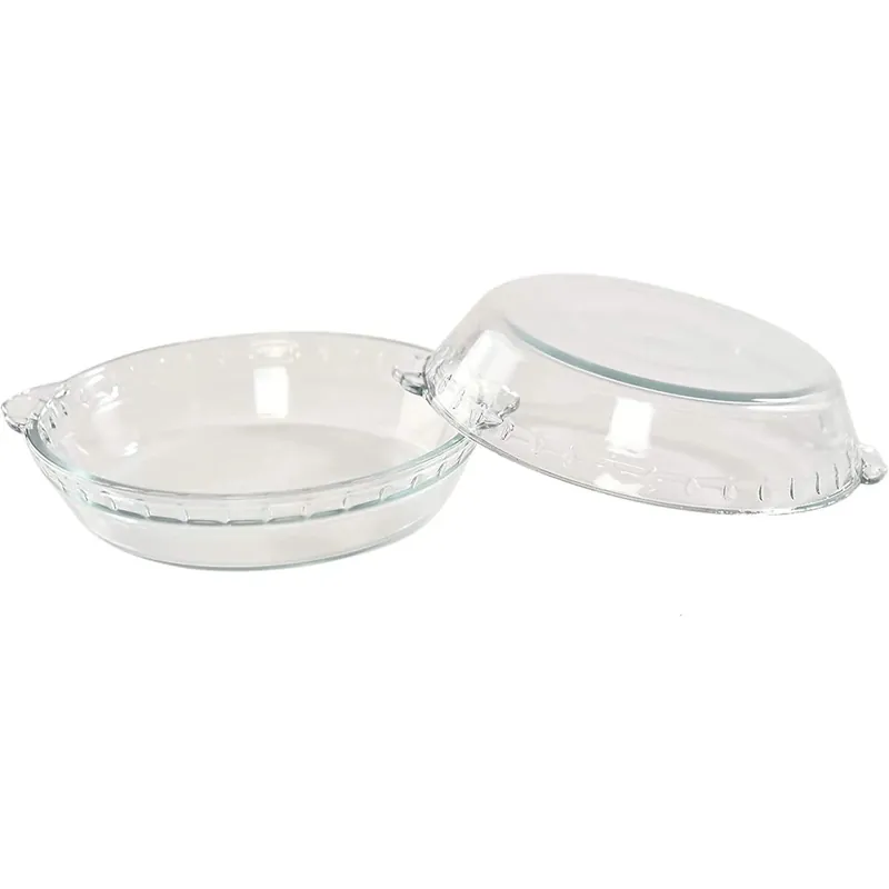 Glass Pie Plates Set of 2, 7-Inch Baking Dishes with Handles, Oven & Freezer Safe