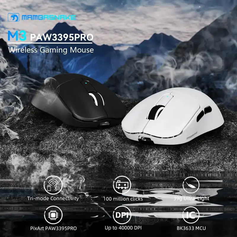 MAMBASNAKE M3 Wireless Gaming Mouse with Lightweight 39g