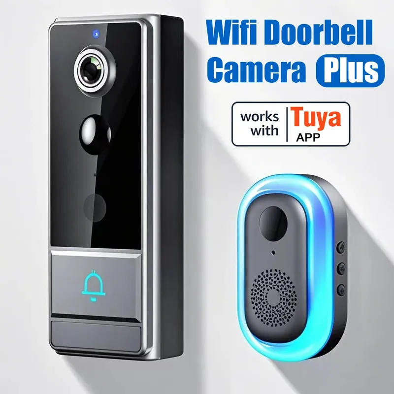 Smart Video Doorbell PIR Motion Sensor, Two-Way Intercom, Night Vision, Wireless