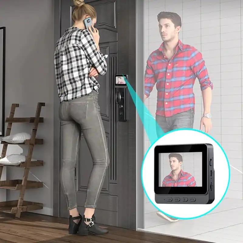 2.4G WiFi HD Doorbell Camera 4.3 Inch IPS Screen Smart Door Bell Waterproof Video Intercom Door Camera for Home Office Apartment