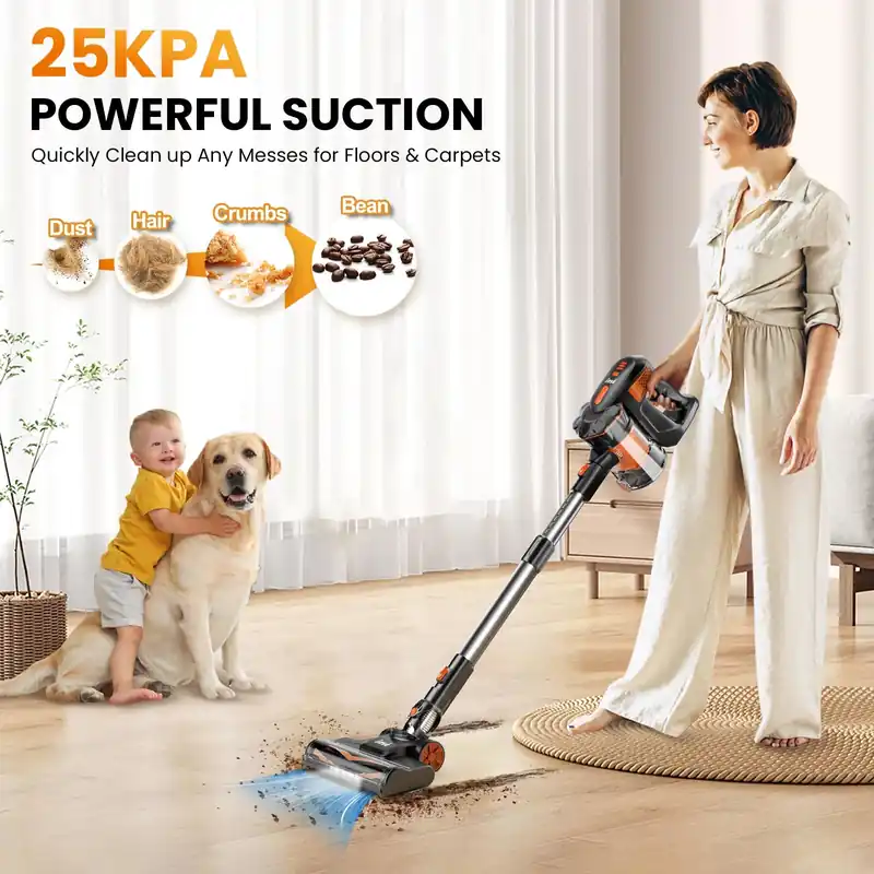 INSE V770 Cordless Stick Vacuum Cleaner, 25Kpa 6-in-1 Handheld Vacuum
