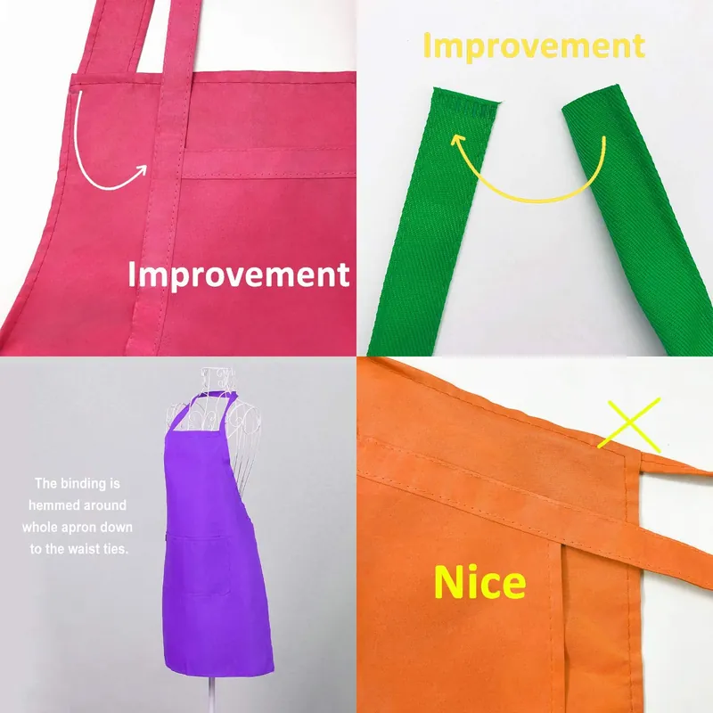 Hi loyaya 11 Pack Plain Color Bib Bulk Aprons for Women Men Chef, Waterproof Baking Painting Artist Cooking Kitchen Aprons with 2 Pockets (11, Multicolor)