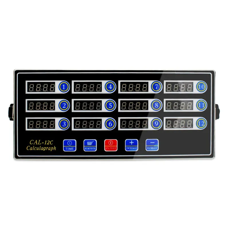 Commercial 12 Channel Kitchen Timer Digital Restaurant Timers Professional LED Adjustable Alarm Cooking Reminder