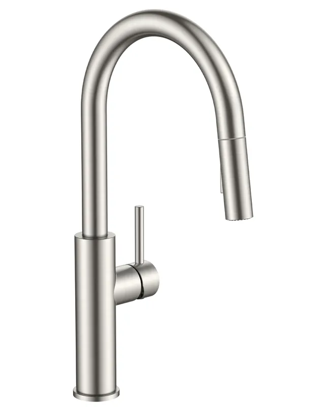 FORIOUS Kitchen Faucet with Pull Down Sprayer, Classic Brushed Nickel, Single Handle High Arc Stainless Steel Kitchen Sink Faucet, 1 or 3 Hole Deck Mount for RV, Bar, Farmhouse, Laundry, Outdoor