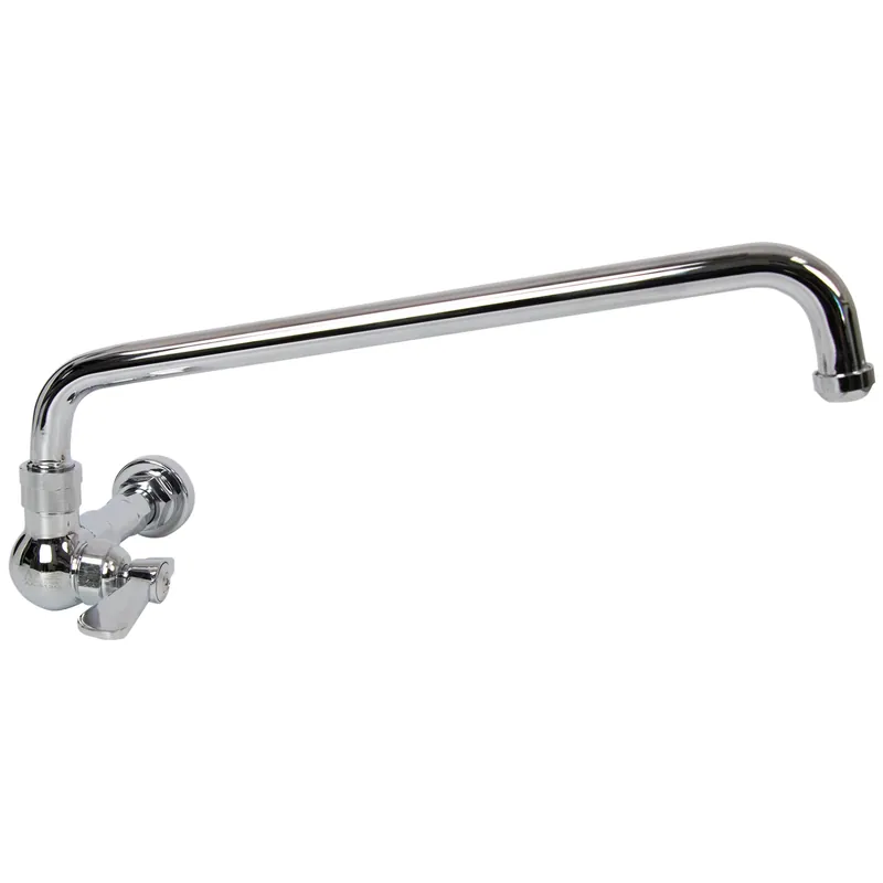 AA Faucet Single Wall Mount Commercial Manual Wok Range Faucet with 14" Swing Spout, Brass Construction Chrome Polished for Restaurant Kitchen NSF Approved
