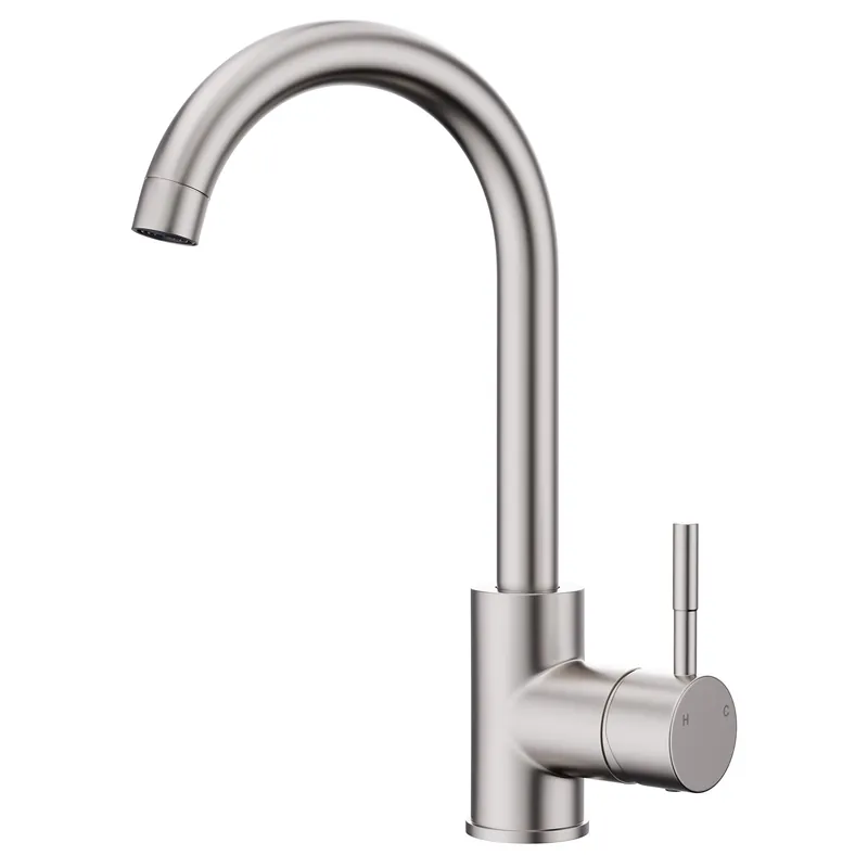 GIMILI Bar Sink Faucet Single Hole Brushed Nickel Modern Wet Small for Kitchen Farmhouse RV Camper Outdoor Utility Bathroom (Include RV Adapter 1/2 to 3/8)