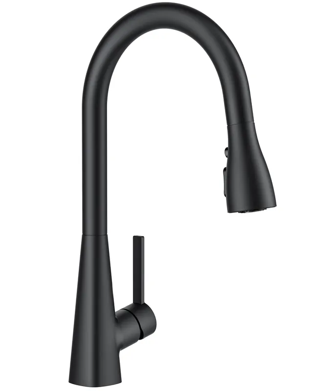 FORIOUS Black Kitchen Faucet with Pull Down Sprayer, Classic High Arc Stainless Steel Faucet for Kitchen Sink, Single Handle for 1 or 3 Hole Decks for RV Bar Farmhouse Laundry Camper