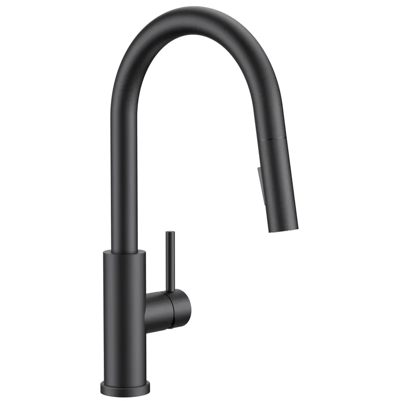 FORIOUS Kitchen Faucets with Pull Down Sprayer, Black Classic Single Handle Stainless Steel High Arc Faucet for Kitchen Sink, 1 Hole with Deck Plate Sink Faucet for Bar RV Farmhouse Outdoor Laundry