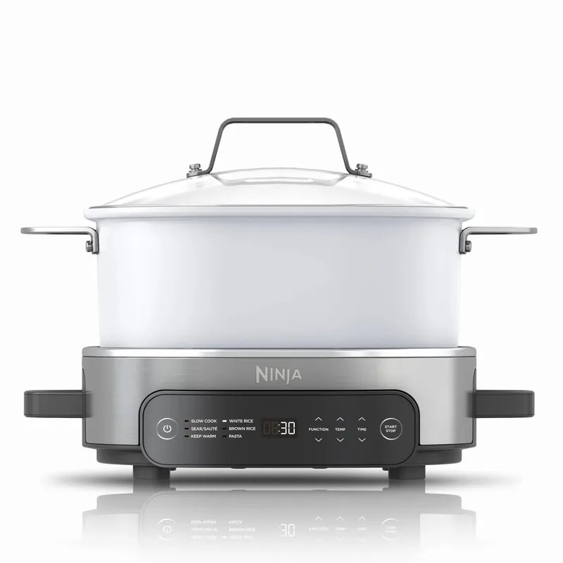 Ninja Foodi 6.5 qt Everyday PossibleCooker, 6-in-1 Functionality, Multi Cooker, Slow Cooker, Stainless Steel/White, MC1100 (Renewed)