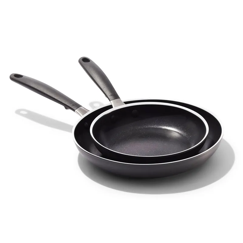 OXO Nonstick 8” and 10” Frying Pan Set, PFAS-Free Ceramic Skillets, Dishwasher & Oven Safe, Stay-Cool Silicone Handle