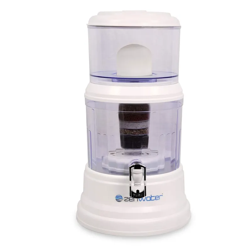 ZENWATER 4-Gallon Countertop Gravity Water Filter System - Portable Alkaline Filtration System - Enjoy Clean and Mineral-Rich Hydration At Home, Office, or Travel