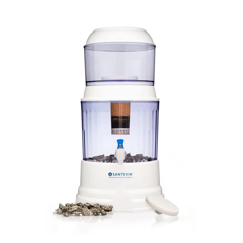 Santevia Gravity Water System Filter at Home Water Filter That Makes Water Alkaline and Adds Minerals Chlorine and Fluoride Filter (Countertop Model)
