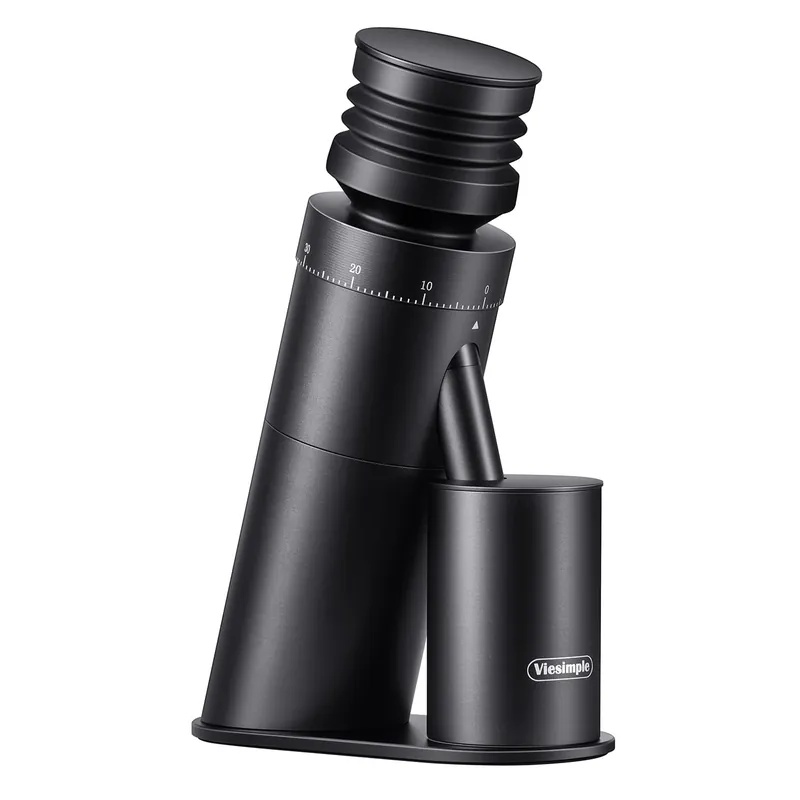 Coffee Grinder, Viesimple Gen 4, Single Dose Burr Coffee Grinders with Magnetic Dosing Cup, Electric Coffee Bean Grinder with Anti-Static Design, Espresso Grinder Compact & Quiet for Home Use Black