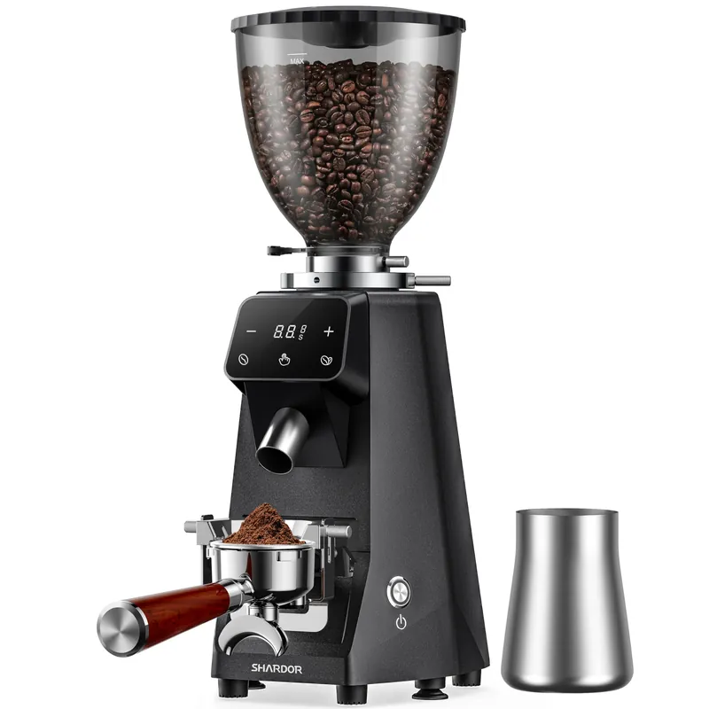 SHARDOR 64mm Burr Coffee Grinder, Electric Espresso Coffee Grinders for Home Use with Commercial-Grade Precision, 100 Grind Settings, Die-Cast Aluminum Housing, 17.6oz Hopper, Anti-Static Technology